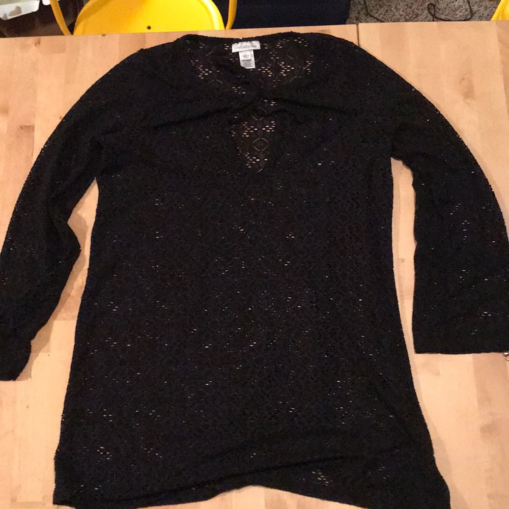 Black mesh cover-up